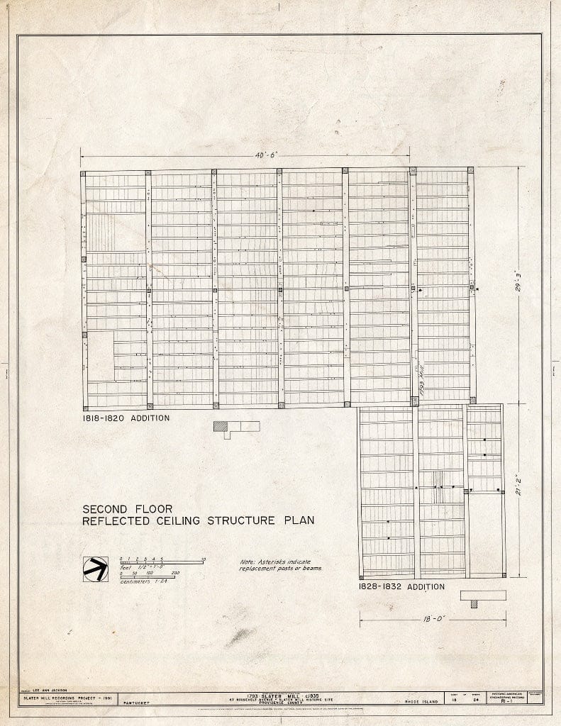 Blueprint HAER RI,4-PAWT,3- (Sheet 15 of 24) - Slater Mill, Pawtucket, Providence County, RI