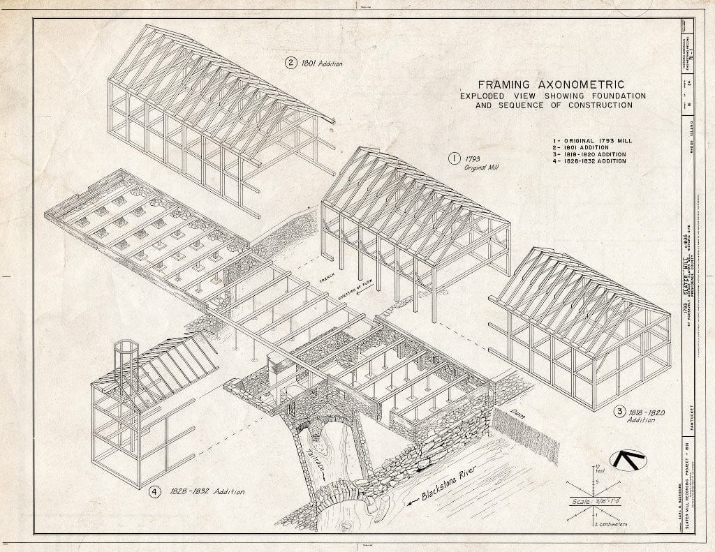 Blueprint HAER RI,4-PAWT,3- (Sheet 16 of 24) - Slater Mill, Pawtucket, Providence County, RI