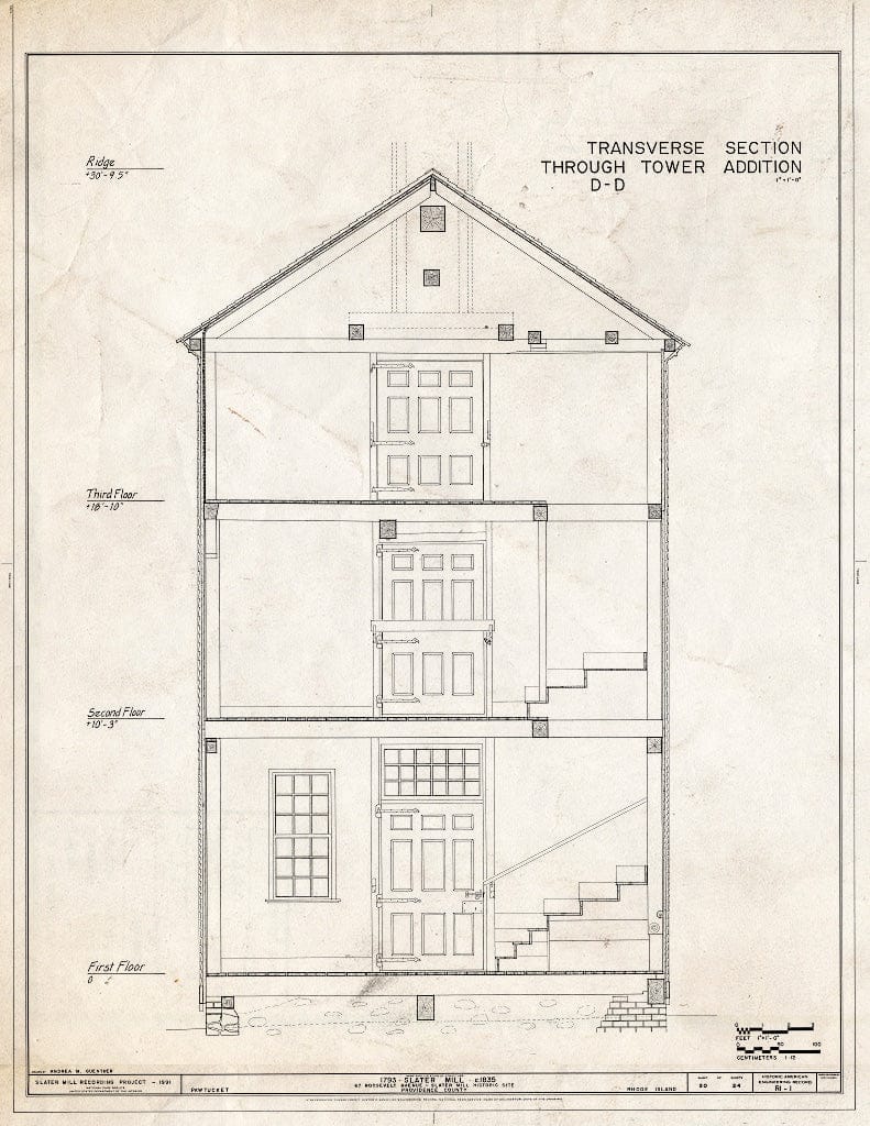 Blueprint HAER RI,4-PAWT,3- (Sheet 20 of 24) - Slater Mill, Pawtucket, Providence County, RI