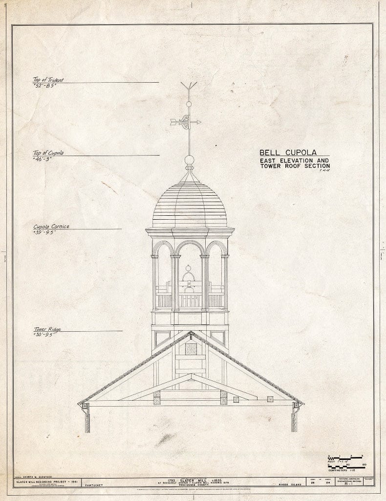 Blueprint HAER RI,4-PAWT,3- (Sheet 23 of 24) - Slater Mill, Pawtucket, Providence County, RI