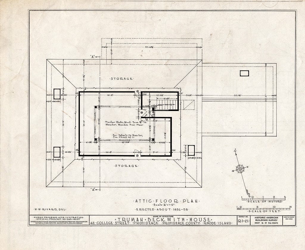 Blueprint HABS RI,4-PROV,26- (Sheet 5 of 56) - Truman Beckwith House, 42 College Street, Providence, Providence County, RI
