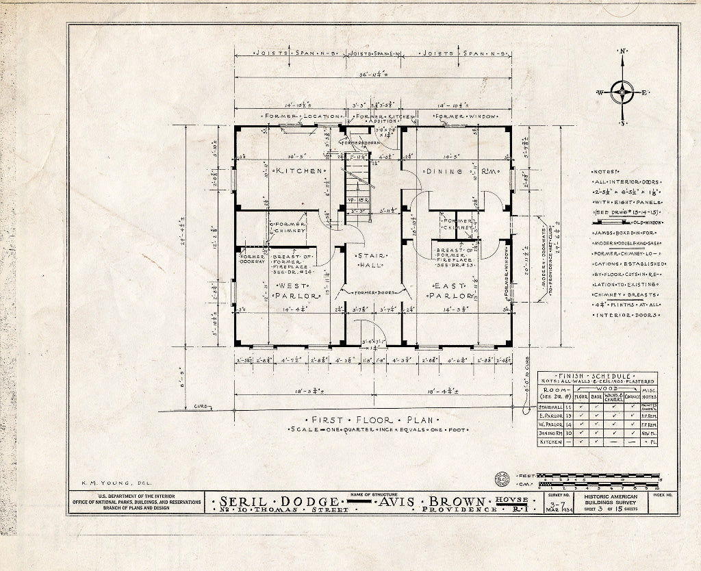 Blueprint HABS RI,4-PROV,13- (Sheet 3 of 15) - Seril Dodge House, 10 Thomas Street, Providence, Providence County, RI