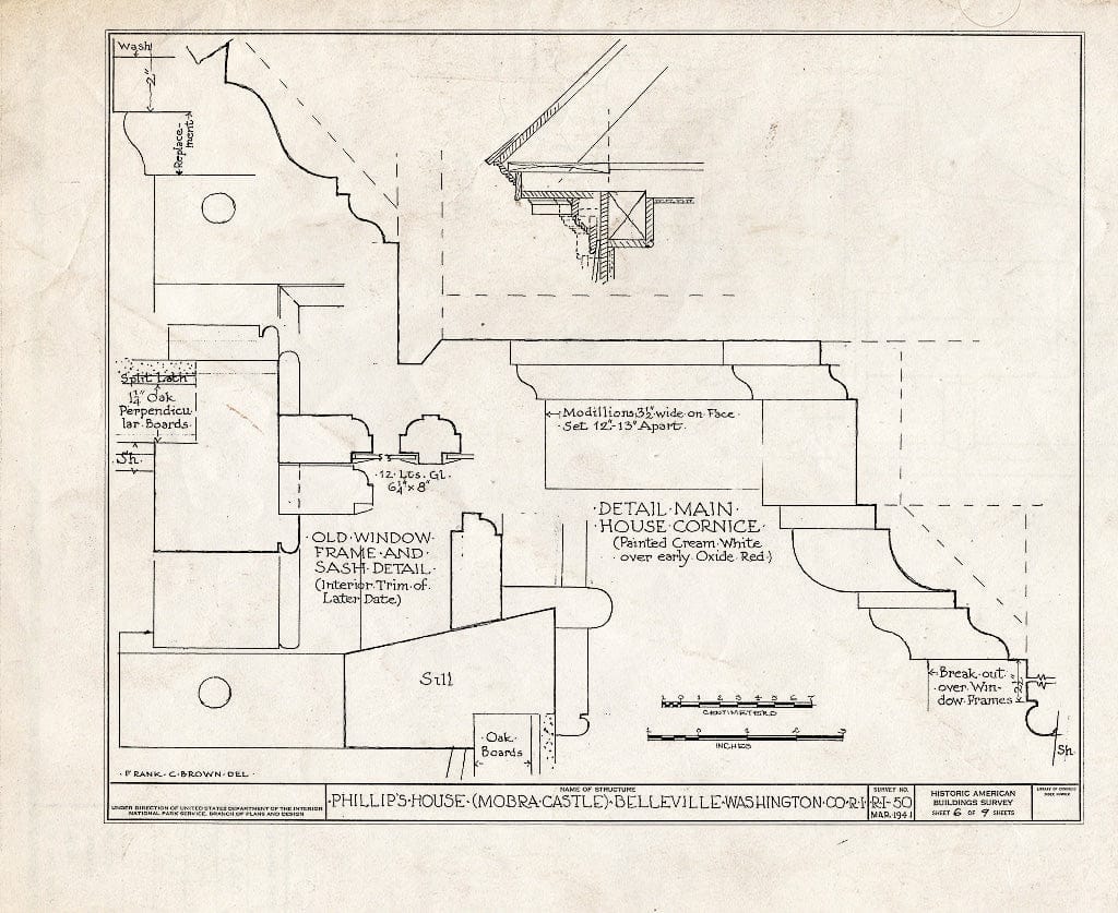 Blueprint HABS RI,5-BELVI,1- (Sheet 6 of 9) - Samuel Phillips House, Tower Hill Road (U.S. Route 1), Belleville, Washington County, RI