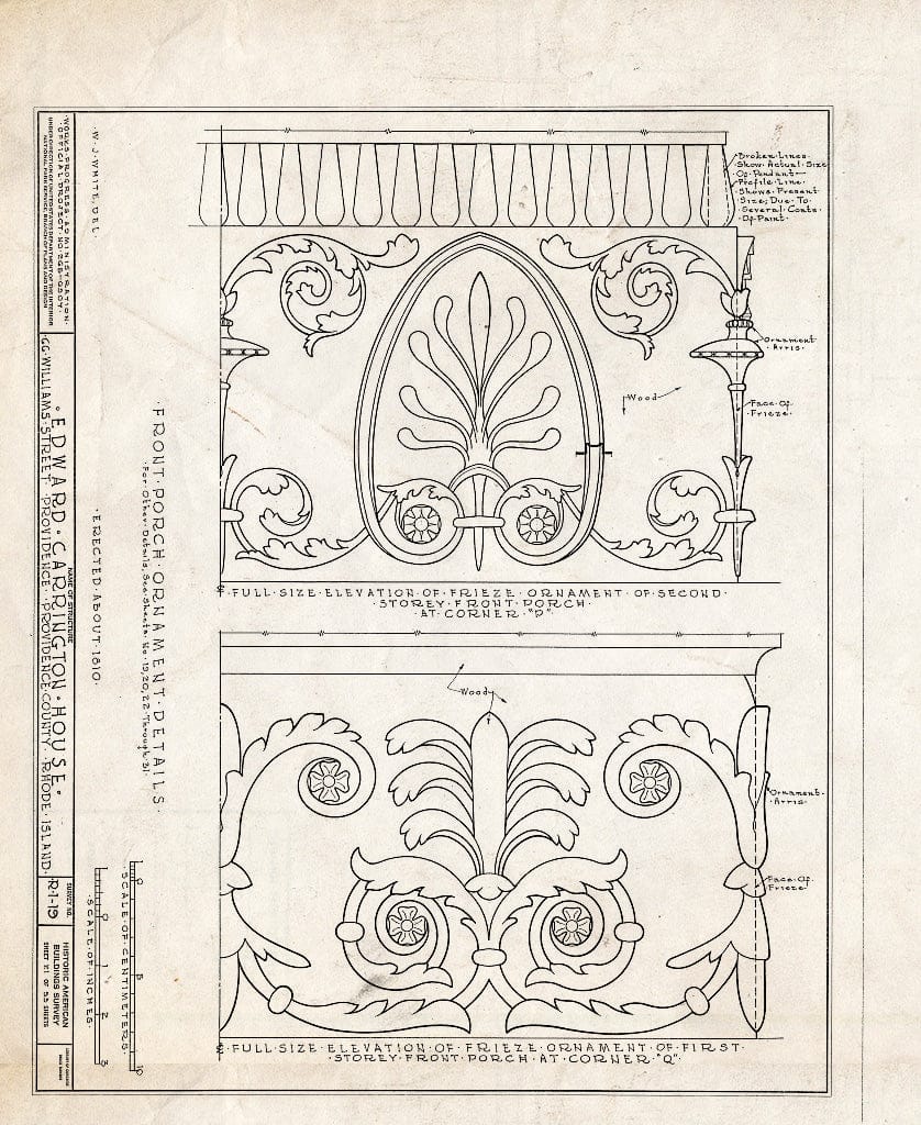 Blueprint HABS RI,4-PROV,25- (Sheet 21 of 55) - Edward Carrington House, 66 Williams Street, Providence, Providence County, RI