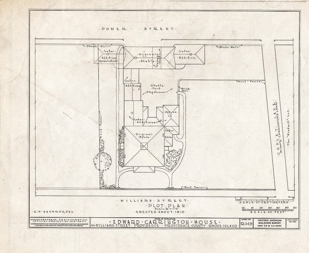Blueprint HABS RI,4-PROV,25- (Sheet 55 of 55) - Edward Carrington House, 66 Williams Street, Providence, Providence County, RI