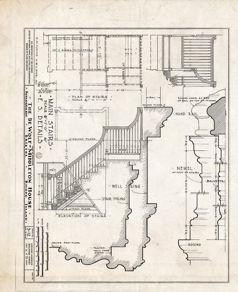Blueprint HABS RI,1-BRIST,6- (Sheet 12 of 13) - DeWolf-Middleton House, Poppasquash Road, Bristol, Bristol County, RI