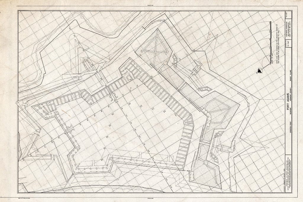 Blueprint HABS RI,3-NEWP,54- (Sheet 3 of 45) - Fort Adams, Newport Neck, Newport, Newport County, RI