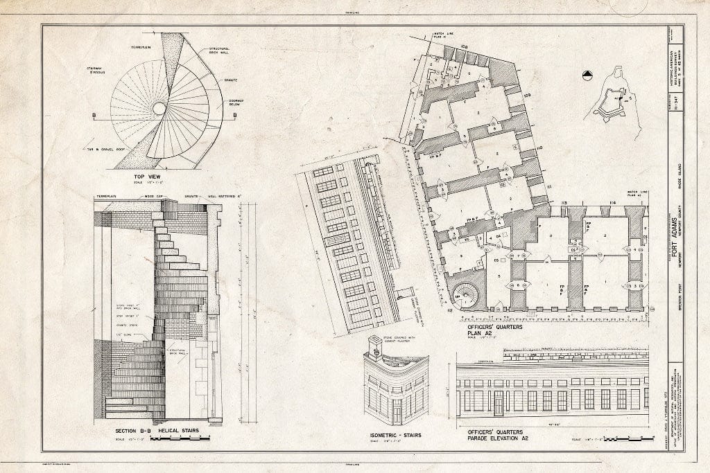Blueprint HABS RI,3-NEWP,54- (Sheet 5 of 45) - Fort Adams, Newport Neck, Newport, Newport County, RI