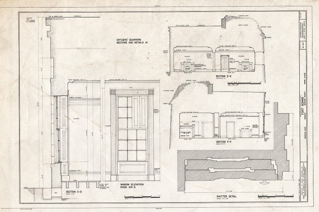 Blueprint HABS RI,3-NEWP,54- (Sheet 7 of 45) - Fort Adams, Newport Neck, Newport, Newport County, RI