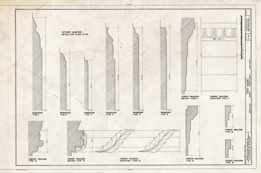 Blueprint HABS RI,3-NEWP,54- (Sheet 9 of 45) - Fort Adams, Newport Neck, Newport, Newport County, RI
