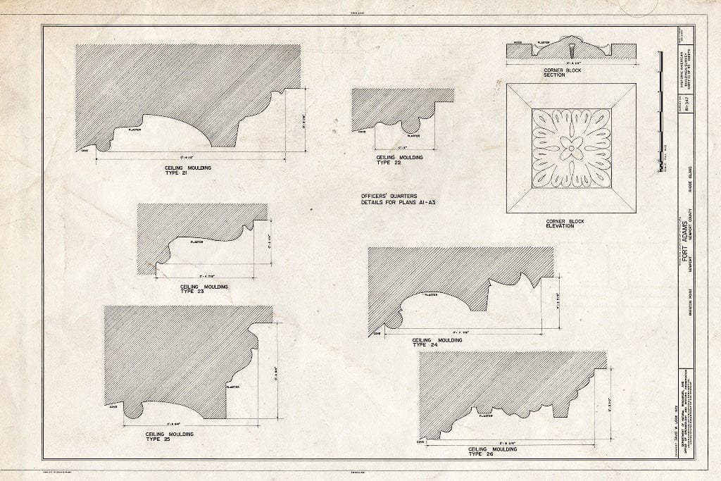 Blueprint HABS RI,3-NEWP,54- (Sheet 10 of 45) - Fort Adams, Newport Neck, Newport, Newport County, RI