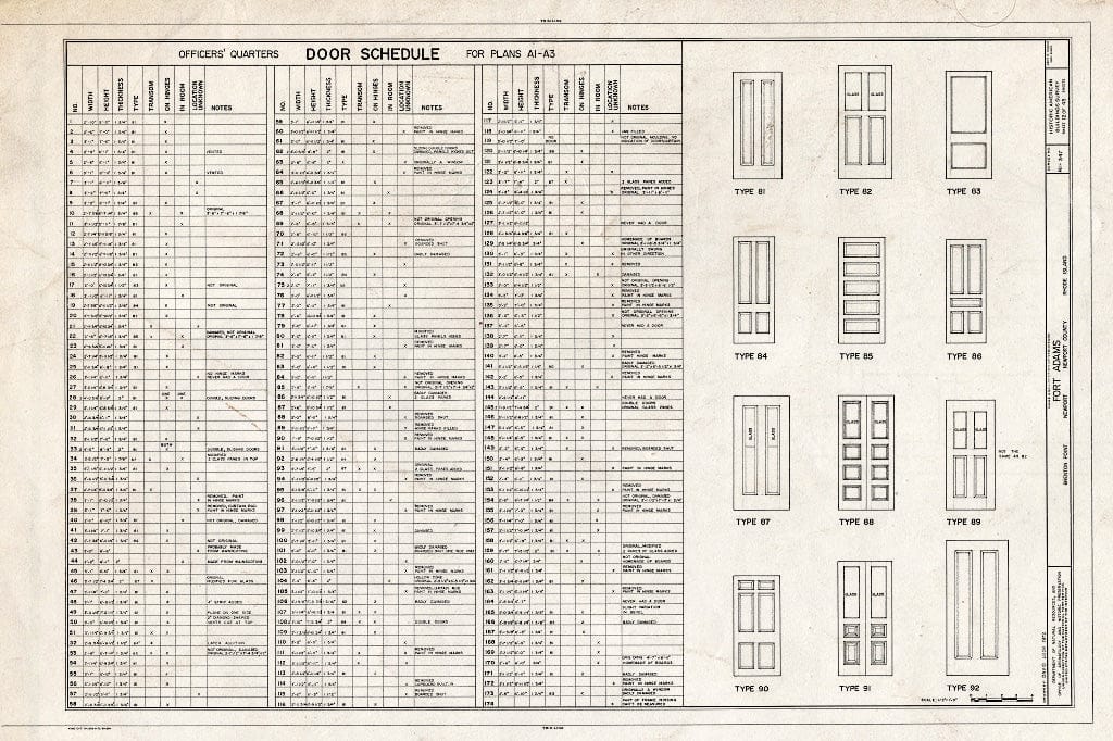 Blueprint HABS RI,3-NEWP,54- (Sheet 12 of 45) - Fort Adams, Newport Neck, Newport, Newport County, RI