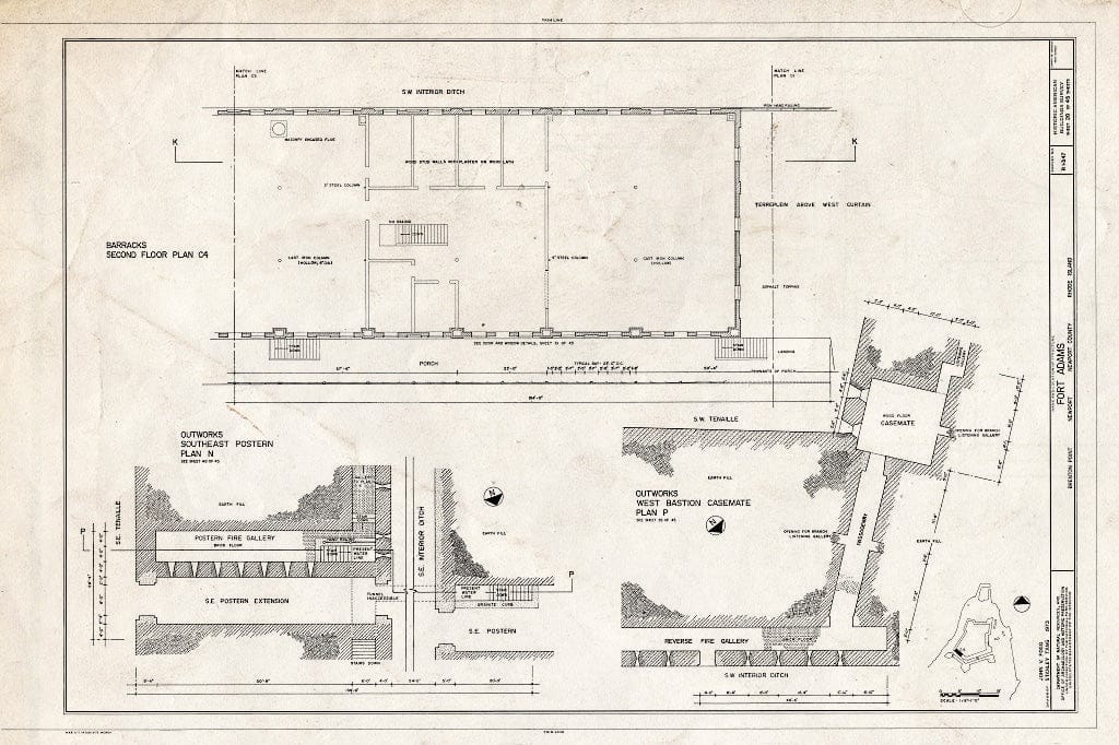 Blueprint HABS RI,3-NEWP,54- (Sheet 20 of 45) - Fort Adams, Newport Neck, Newport, Newport County, RI