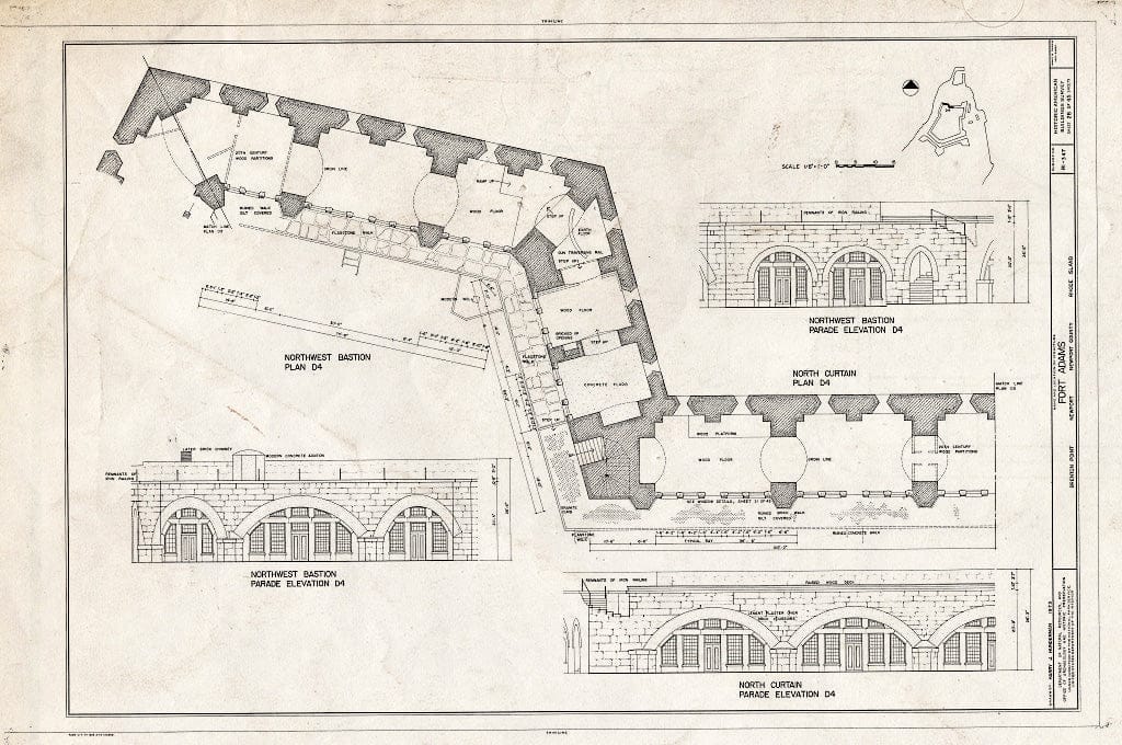Blueprint HABS RI,3-NEWP,54- (Sheet 28 of 45) - Fort Adams, Newport Neck, Newport, Newport County, RI