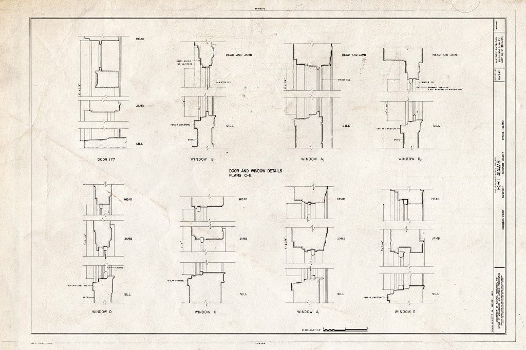 Blueprint HABS RI,3-NEWP,54- (Sheet 32 of 45) - Fort Adams, Newport Neck, Newport, Newport County, RI