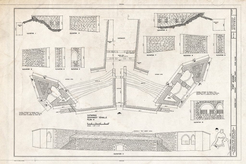 Blueprint HABS RI,3-NEWP,54- (Sheet 37 of 45) - Fort Adams, Newport Neck, Newport, Newport County, RI