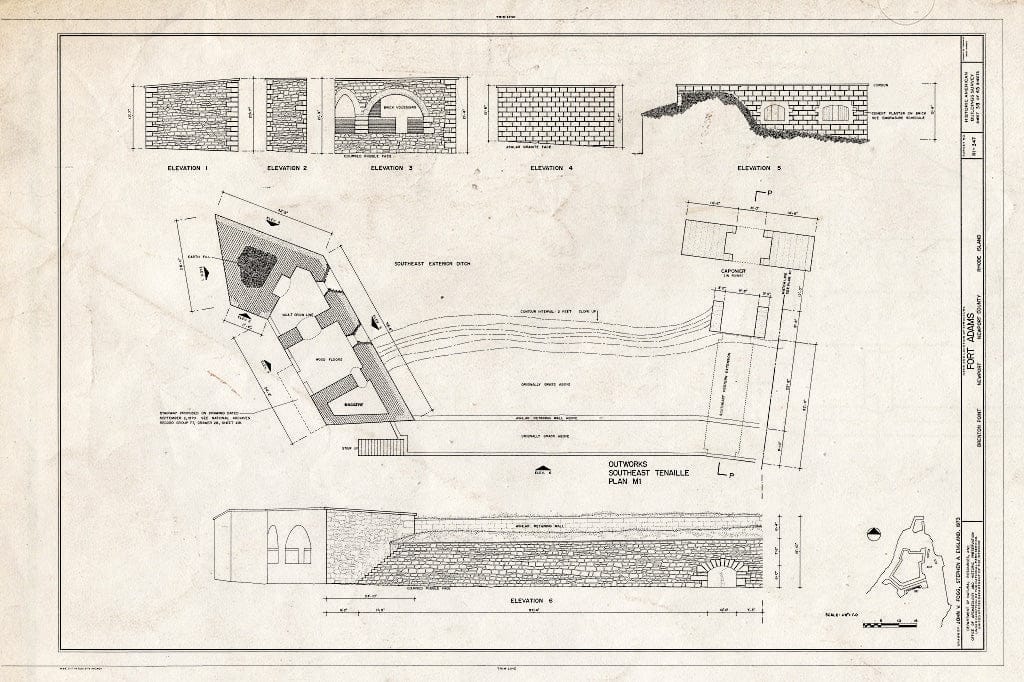 Blueprint HABS RI,3-NEWP,54- (Sheet 38 of 45) - Fort Adams, Newport Neck, Newport, Newport County, RI