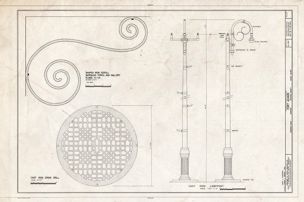 Blueprint HABS RI,3-NEWP,54- (Sheet 42 of 45) - Fort Adams, Newport Neck, Newport, Newport County, RI