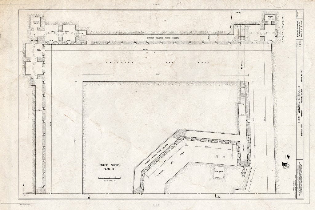 Blueprint HABS RI,3-NEWP,54D- (Sheet 4 of 9) - Fort Adams, Redoubt, Brenton Point, Newport, Newport County, RI