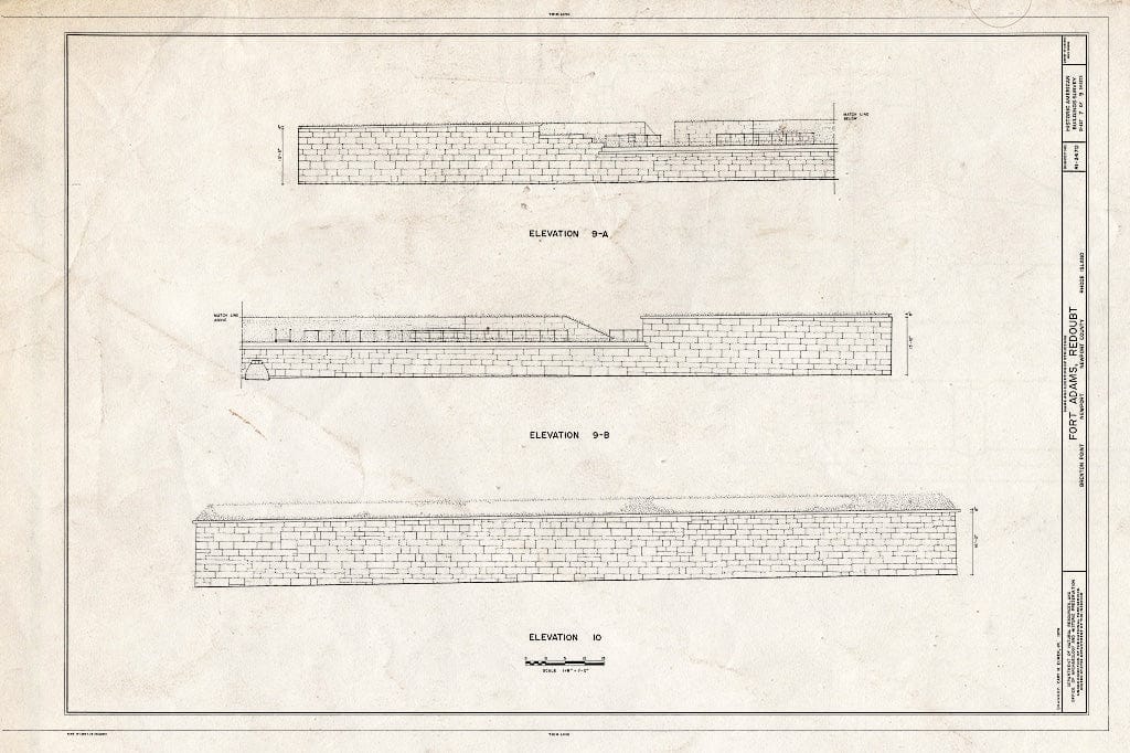 Blueprint HABS RI,3-NEWP,54D- (Sheet 7 of 9) - Fort Adams, Redoubt, Brenton Point, Newport, Newport County, RI