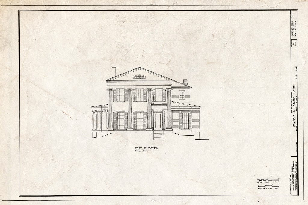 Blueprint HABS RI,1-BRIST,19- (Sheet 4 of 7) - Francis M. Dimond House, 617 Hope Street, Bristol, Bristol County, RI