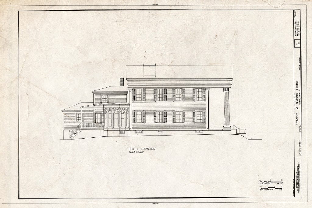 Blueprint HABS RI,1-BRIST,19- (Sheet 5 of 7) - Francis M. Dimond House, 617 Hope Street, Bristol, Bristol County, RI