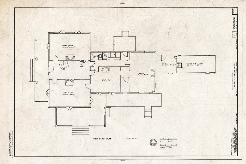 Blueprint HABS RI,1-BRIST,20- (Sheet 2 of 10) - Longfield, 1200 Hope Street, Bristol, Bristol County, RI