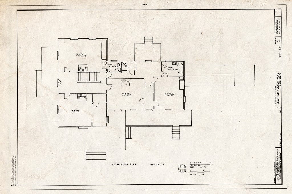 Blueprint HABS RI,1-BRIST,20- (Sheet 3 of 10) - Longfield, 1200 Hope Street, Bristol, Bristol County, RI