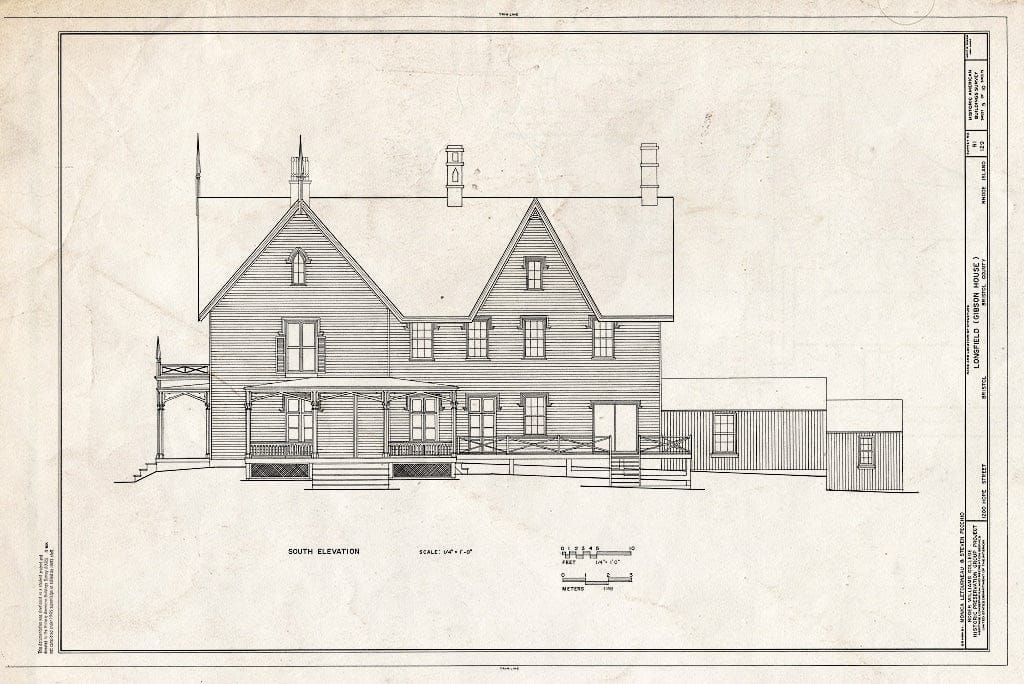 Blueprint HABS RI,1-BRIST,20- (Sheet 5 of 10) - Longfield, 1200 Hope Street, Bristol, Bristol County, RI