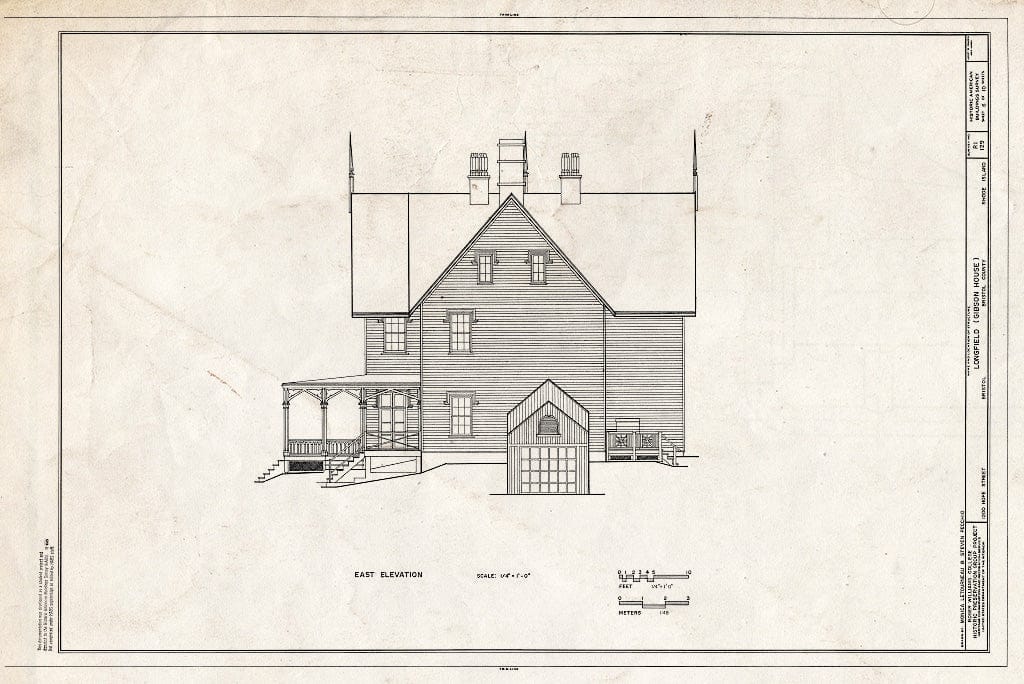 Blueprint HABS RI,1-BRIST,20- (Sheet 6 of 10) - Longfield, 1200 Hope Street, Bristol, Bristol County, RI