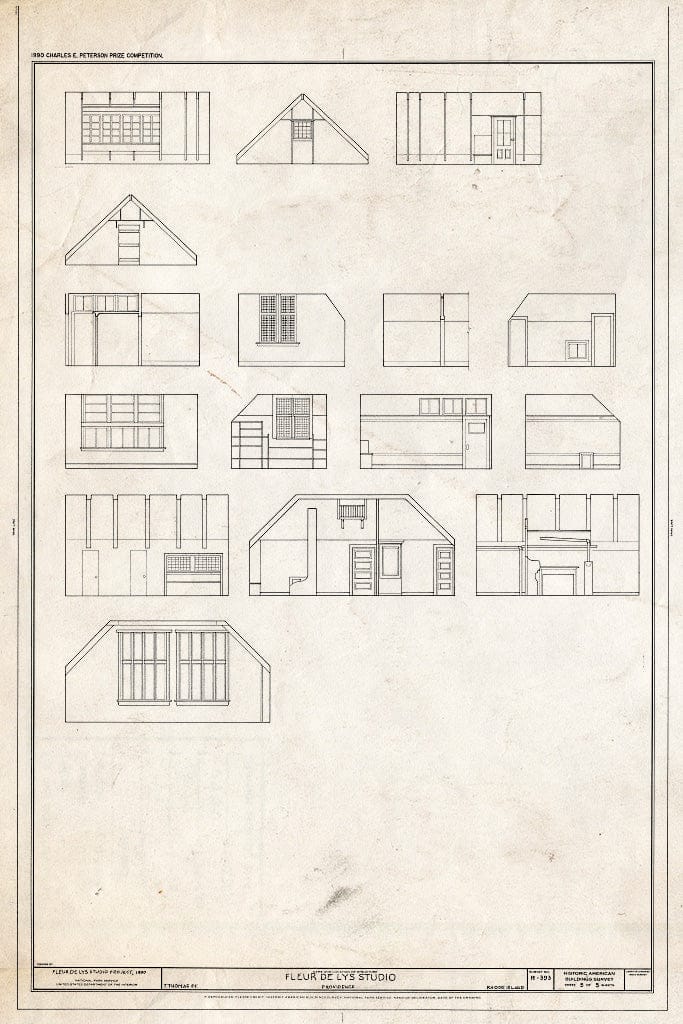 Blueprint HABS RI,4-PROV,190- (Sheet 5 of 5) - Fleur De LYS Studio, 7 Thomas Street, Providence, Providence County, RI