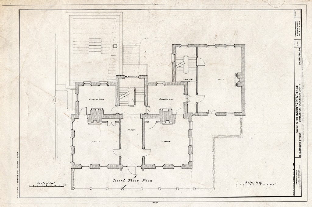Blueprint HABS SC,10-Char,177- (Sheet 4 of 10) - Robinson-Aiken House, 48 Elizabeth Street, Charleston, Charleston County, SC