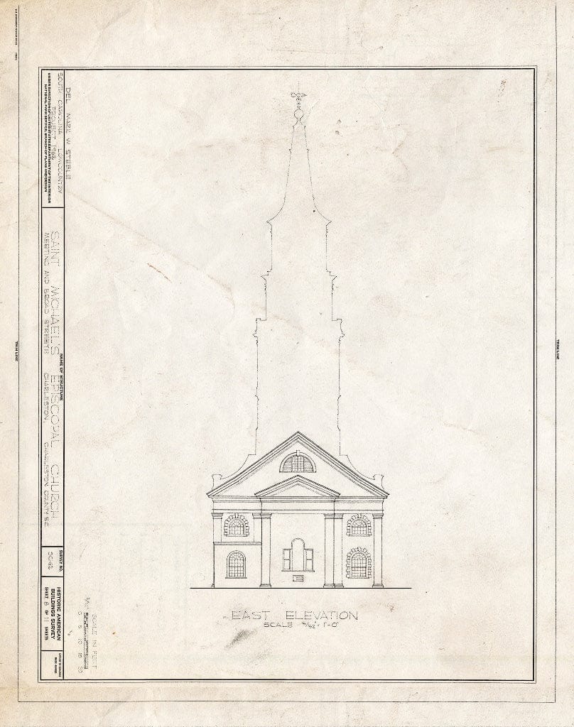 Blueprint HABS SC,10-Char,8- (Sheet 8 of 11) - St. Michael's Episcopal Church, 80 Meeting Street, Charleston, Charleston County, SC