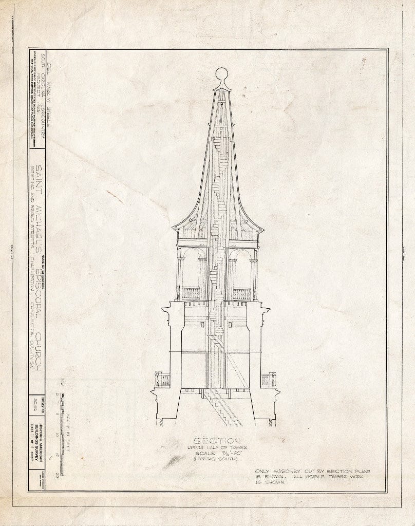 Blueprint HABS SC,10-Char,8- (Sheet 11 of 11) - St. Michael's Episcopal Church, 80 Meeting Street, Charleston, Charleston County, SC