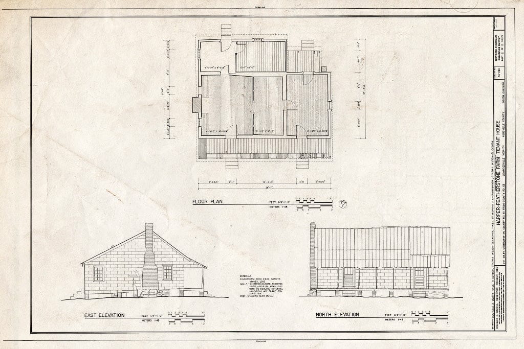 Blueprint HABS SC,1-Lown.V,2- (Sheet 2 of 2) - Harper-Featherstone Tenant Farm, County Road 81, Lowndesville, Abbeville County, SC
