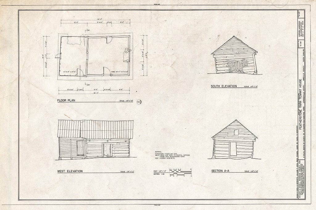 Blueprint HABS SC,1-Lown.V,3- (Sheet 2 of 2) - Featherstone Tenant Farm, County Road 81, Lowndesville, Abbeville County, SC