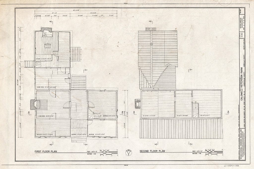 Blueprint HABS SC,1-Lown.V,4- (Sheet 2 of 6) - Caldwell-Hutchison Farm, County Road 93, Lowndesville, Abbeville County, SC