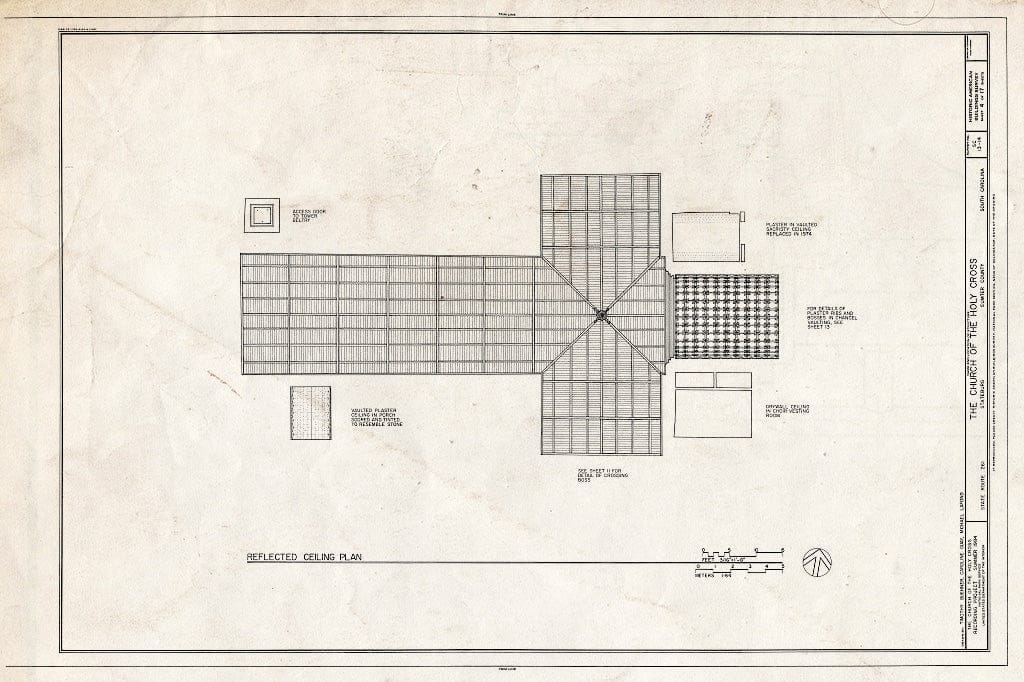 Blueprint HABS SC,43-STATBU.V,1- (Sheet 4 of 17) - Church of The Holy Cross, State Route 261, Stateburg, Sumter County, SC