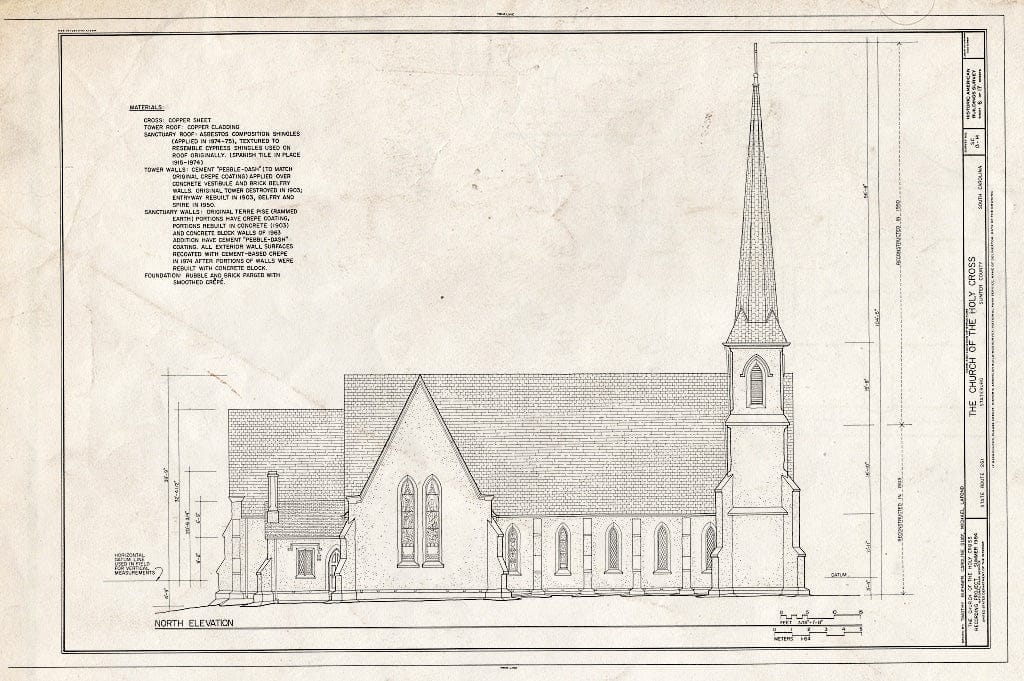 Blueprint HABS SC,43-STATBU.V,1- (Sheet 6 of 17) - Church of The Holy Cross, State Route 261, Stateburg, Sumter County, SC