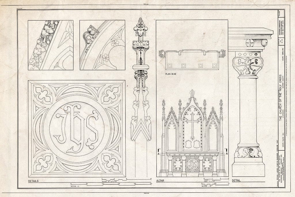 Blueprint HABS SC,43-STATBU.V,1- (Sheet 15 of 17) - Church of The Holy Cross, State Route 261, Stateburg, Sumter County, SC