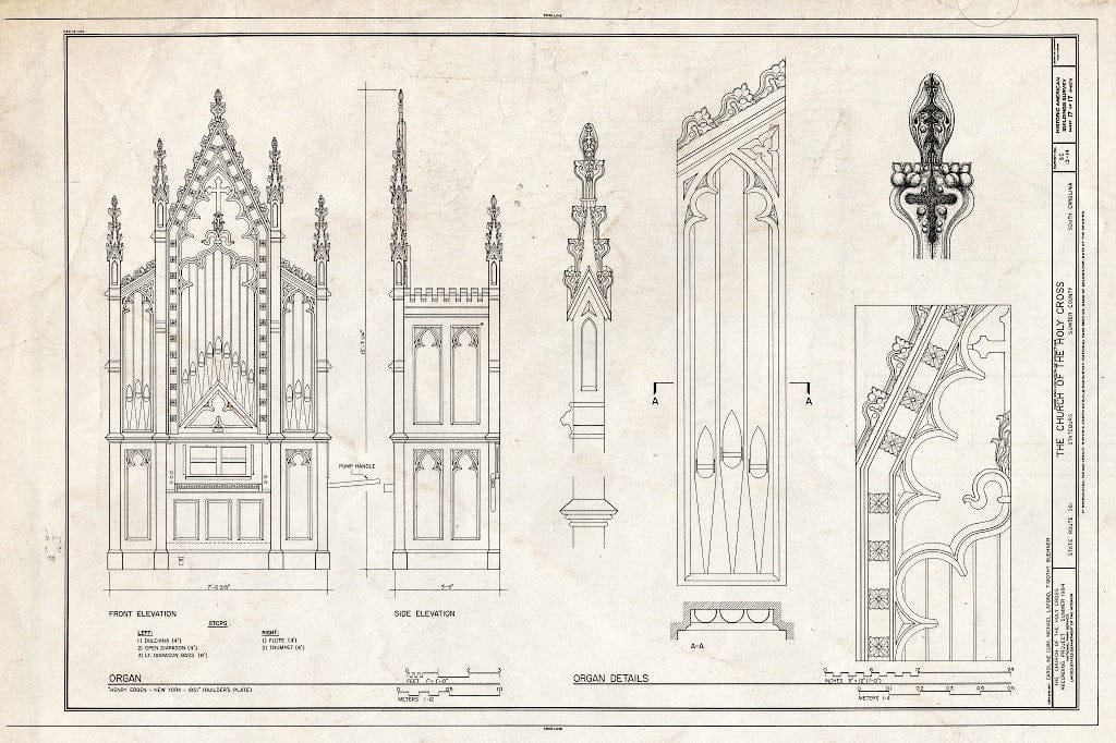 Blueprint HABS SC,43-STATBU.V,1- (Sheet 17 of 17) - Church of The Holy Cross, State Route 261, Stateburg, Sumter County, SC