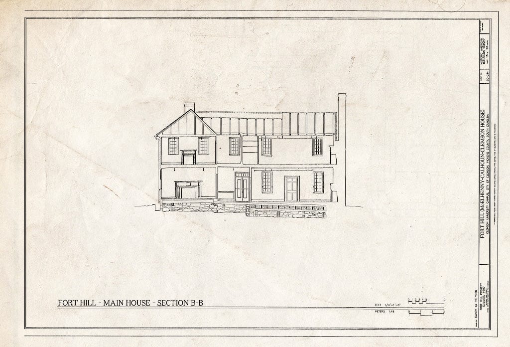 Blueprint HABS SC,39-Clem,1- (Sheet 15 of 28) - Fort Hill, Clemson University Campus, Clemson, Pickens County, SC