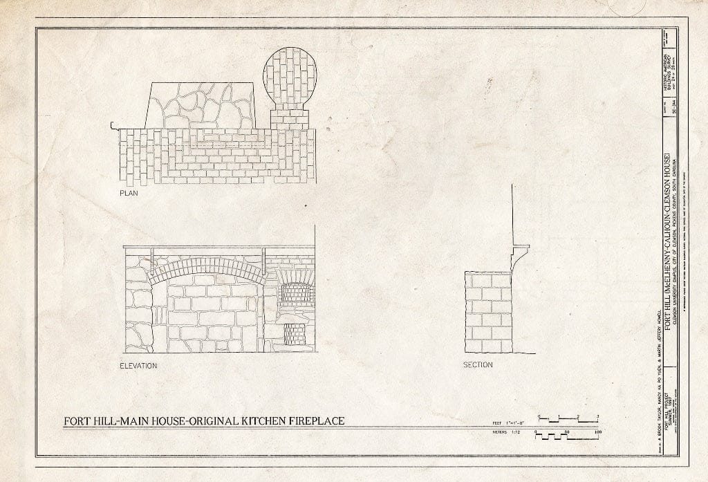 Blueprint HABS SC,39-Clem,1- (Sheet 24 of 28) - Fort Hill, Clemson University Campus, Clemson, Pickens County, SC