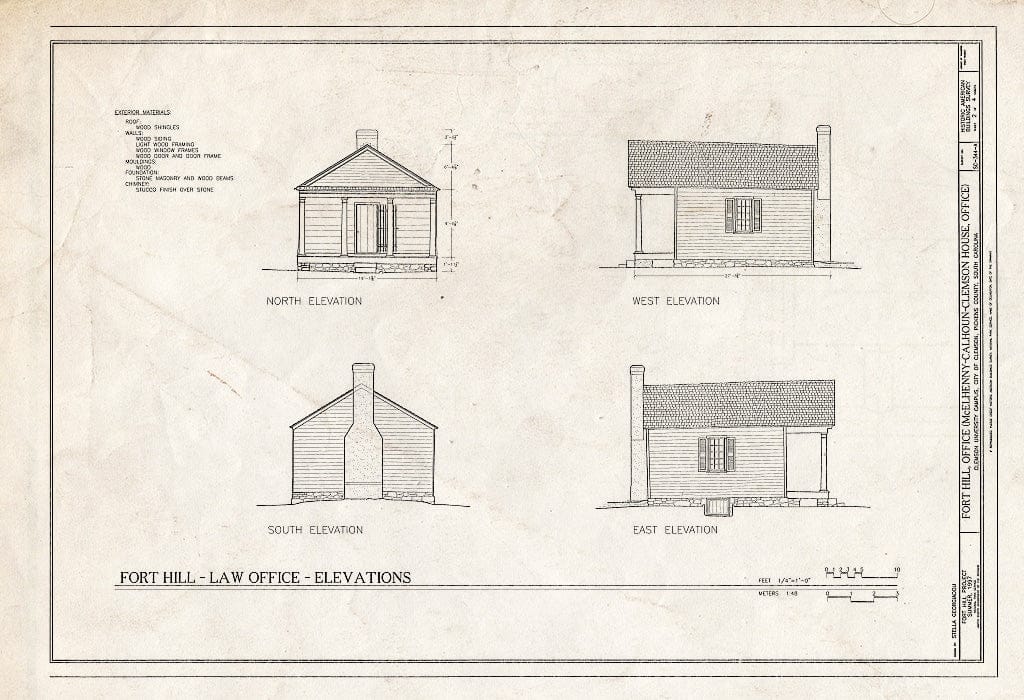 Blueprint HABS SC,39-Clem,1A- (Sheet 2 of 4) - Fort Hill, Office, Clemson University Campus, Clemson, Pickens County, SC