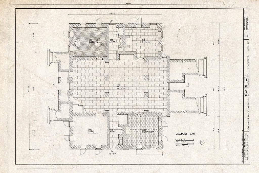 Blueprint HABS SC,10-Char.V,8- (Sheet 3 of 14) - Drayton Hall, Ashley River Road (State Route 61), Charleston, Charleston County, SC