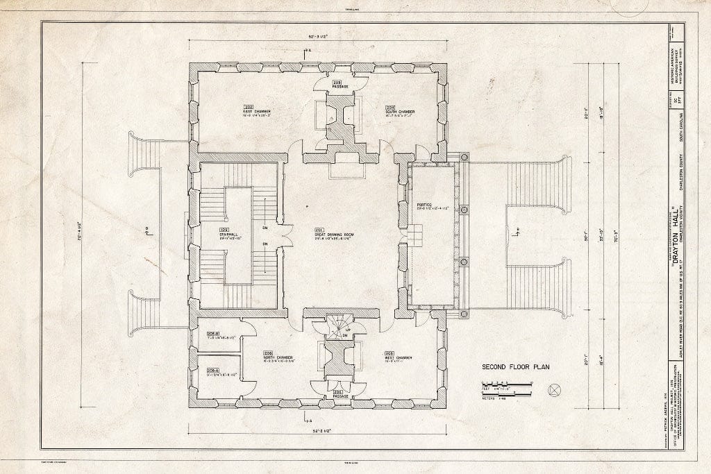 Blueprint HABS SC,10-Char.V,8- (Sheet 5 of 14) - Drayton Hall, Ashley River Road (State Route 61), Charleston, Charleston County, SC