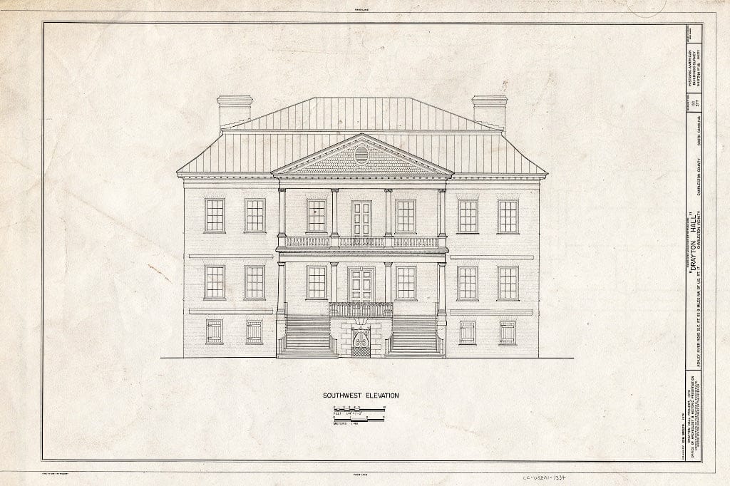 Blueprint HABS SC,10-Char.V,8- (Sheet 7 of 14) - Drayton Hall, Ashley River Road (State Route 61), Charleston, Charleston County, SC