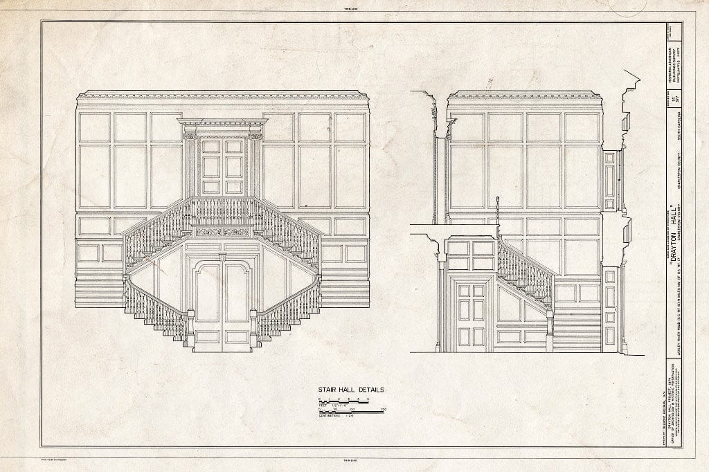 Blueprint HABS SC,10-Char.V,8- (Sheet 12 of 14) - Drayton Hall, Ashley River Road (State Route 61), Charleston, Charleston County, SC