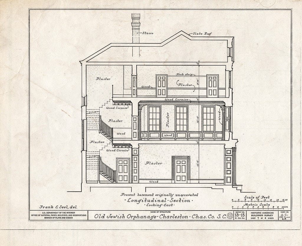 Blueprint HABS SC,10-Char,68- (Sheet 7 of 8) - Old Jewish Orphanage, 88 Broad Street, Charleston, Charleston County, SC