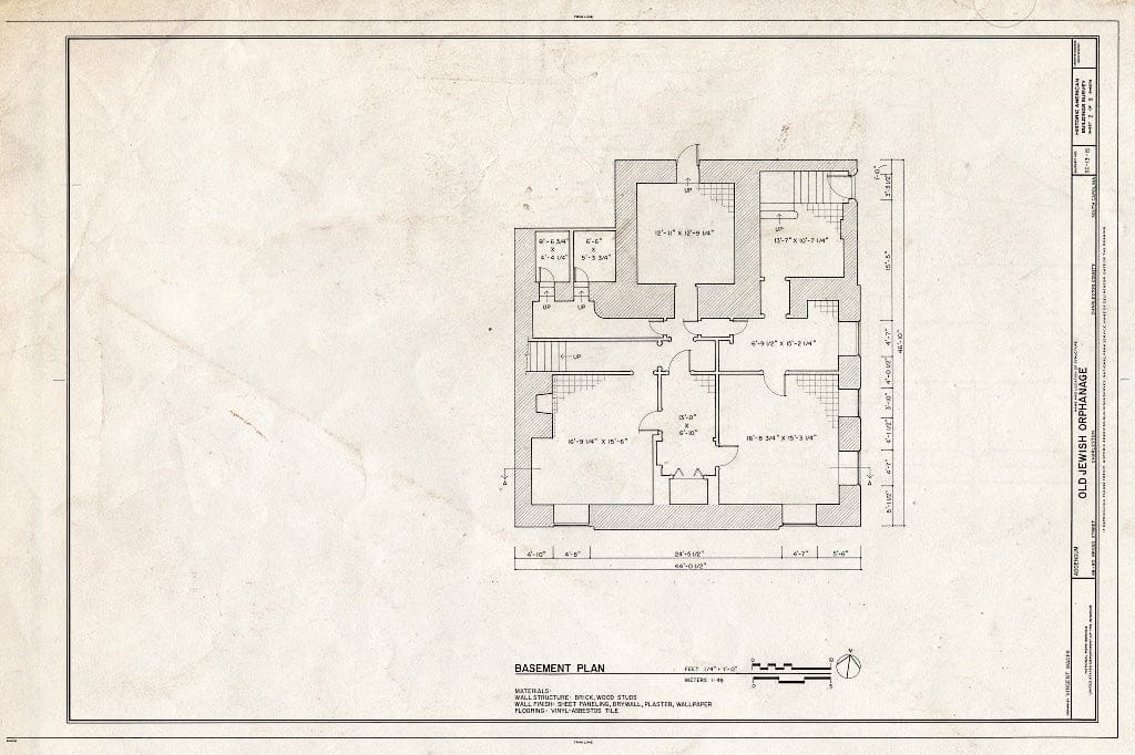 Blueprint HABS SC,10-Char,68- (Sheet 2 of 9) - Old Jewish Orphanage, 88 Broad Street, Charleston, Charleston County, SC